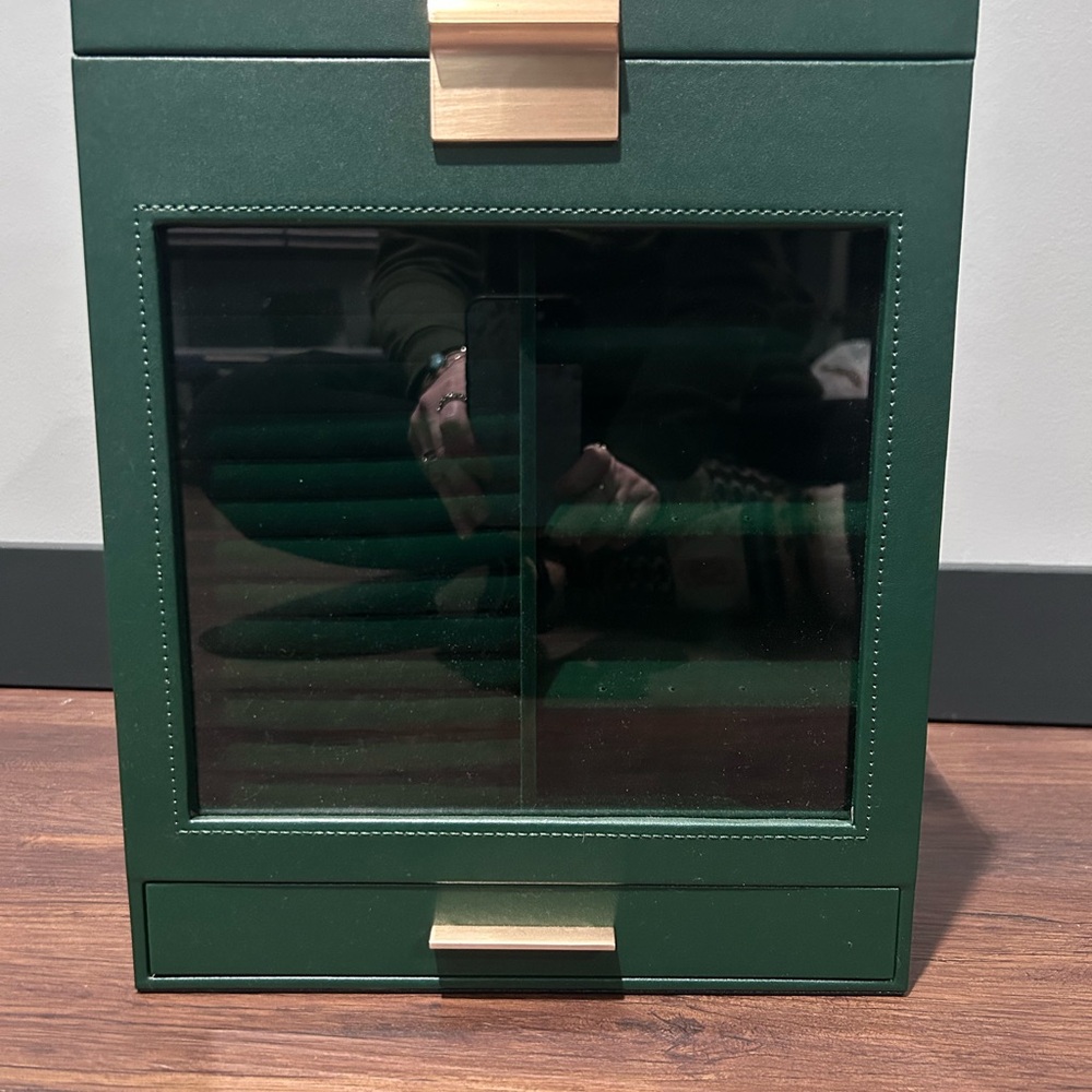 Green Leather Jewelry Box